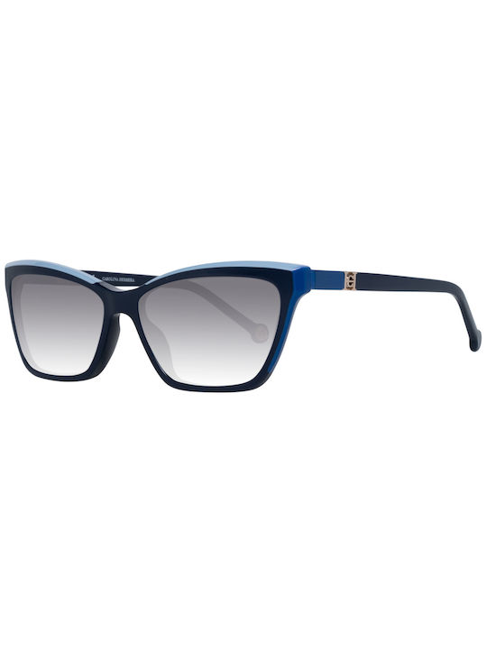 Carolina Herrera Women's Sunglasses with Navy Blue Acetate Frame and Gray Gradient Lenses SHE870 991