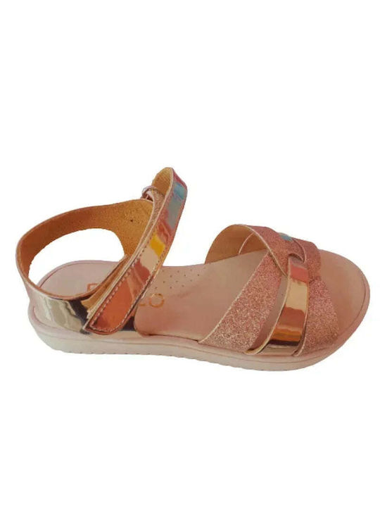 Ricco Children's Greek Leather Sandals Handmade Anatomical Sandals for Girls Copper