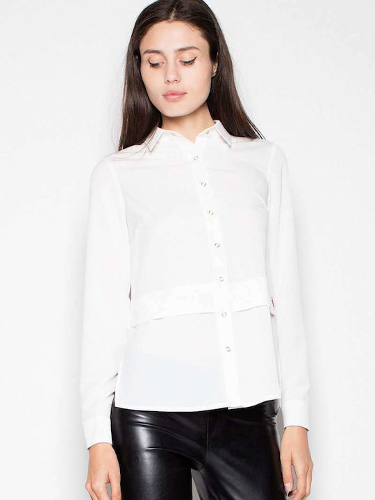 Venaton Women's Monochrome Long Sleeve Shirt White