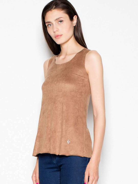 Venaton Women's Sleeveless Blouse Brown