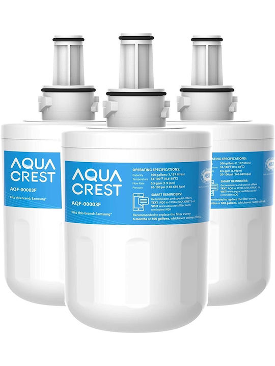 Aqua Crest Εσωτερικό Ανταλλακτικό Φίλτρο Νερού Ψυγείου από Ενεργό Άνθρακα 3τμχ