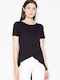 Venaton 77175 Women's Short Sleeve Blouse Black