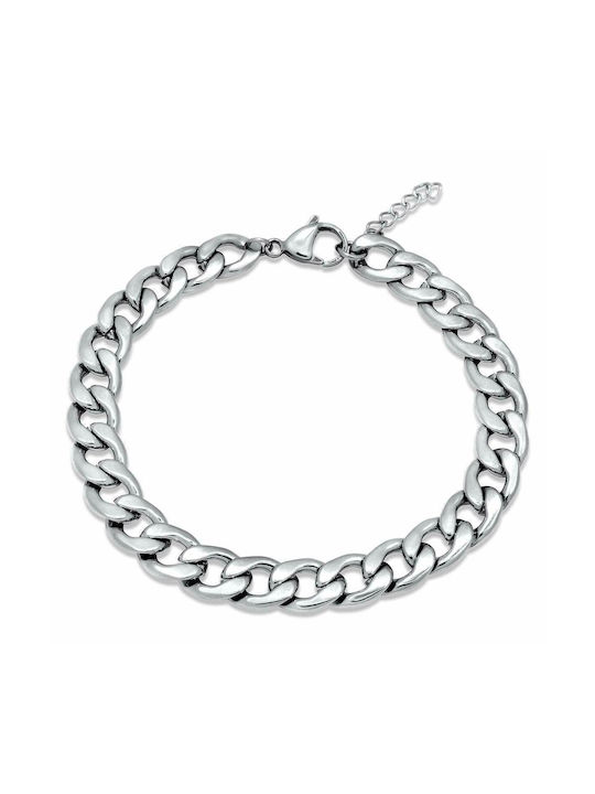 Gurmet Silver Bracelet 9MM Stainless steel bracelet 316L 21-22 cm