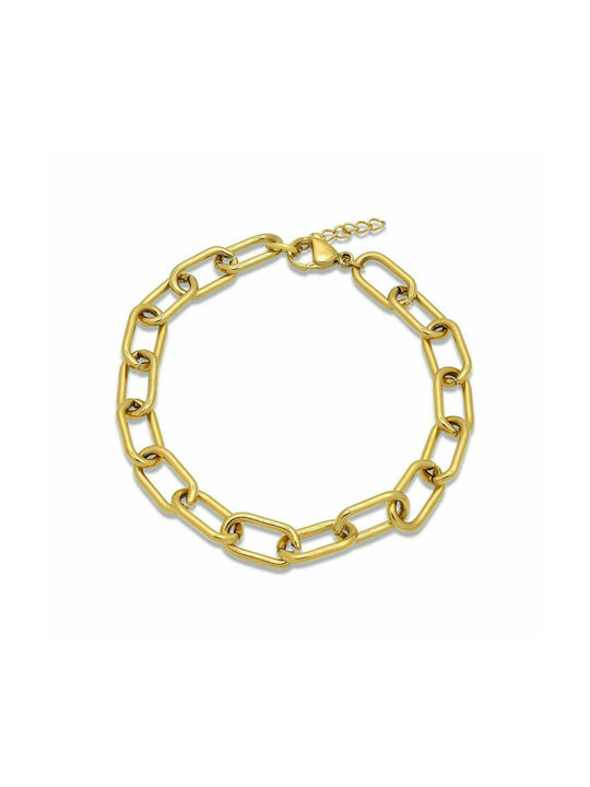 Romeo Gold Bracelet 7MM Βραχιόλι από ανοξείδωτο ατσάλι 316L 15-16 cm