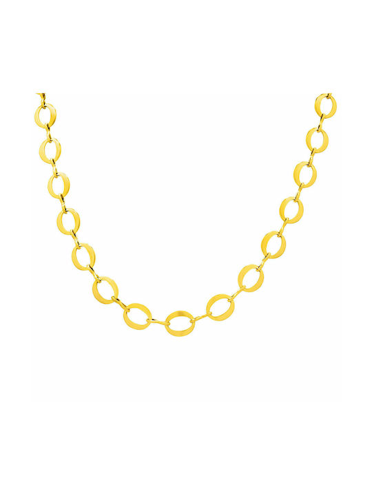 Boheme Chain Gold 8MM 316L Edelstahlkette Halskette 40 cm