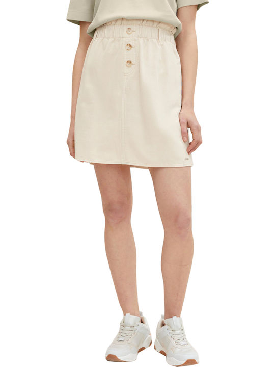 Mini Paperbag High-waisted Mini Skirt Beige