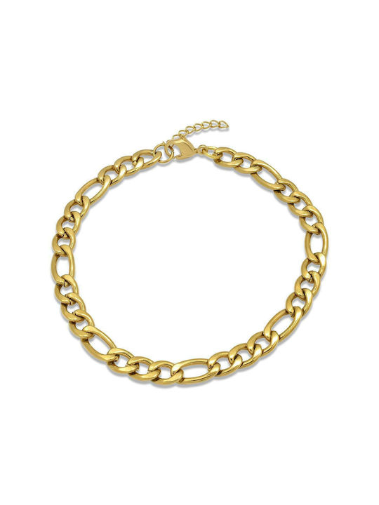 Figaro Gold Bracelet 6MM Stainless steel bracelet 316L 21-22 cm