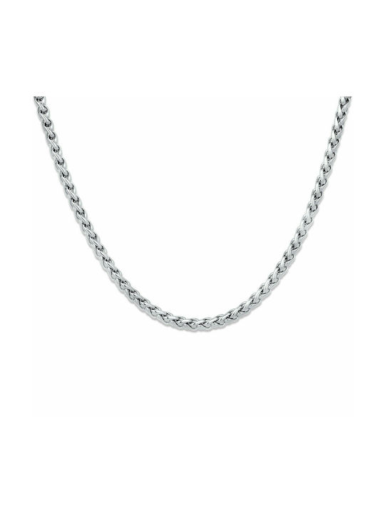 Genova Kette Silber 3MM Kette Halskette aus Edelstahl 316L 55 cm