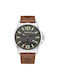 Timberland Bernardston Watch Battery with Brown Leather Strap