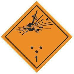 ADR Κλάση 1 Warnschild Diverse gefährliche Materialien 25x25cm ADR Κλάση 1 Warnschild Diverse gefährliche Materialien 25x25cm