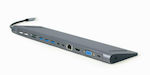 Gembird USB-C Stație de andocare cu HDMI 4K PD Ethernet Gri (A-CM-COMBO9-01)