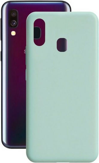 Contact Silk Umschlag Rückseite Silikon Türkis (Galaxy A40)
