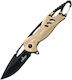 Amont Pocket Knife Survival Beige with Blade made of Stainless Steel in Sheath