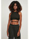 Γυναικείο Καλοκαιρινό Crop Top Αμάνικο Μαύρο