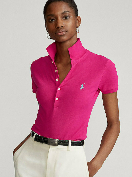 Ralph Lauren Damen Polo Bluse Kurzarm Aruba Pink