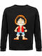 Luffy Sweatshirt Ein Stück Schwarz