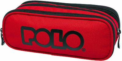 Polo Triple Red Pencil Case with 3 Compartments Red