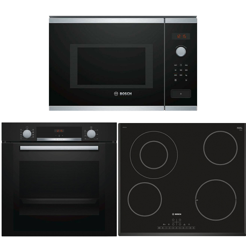 Bosch HBA334YBO + PKF651FP1E + BEL620MB3 Εντοιχιζόμενο Σετ Οικιακών ...