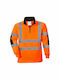 Portwest Men's Long Sleeve Work Sweatshirt Orange with Reflective Tapes