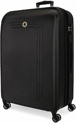 Movom Riga Large Travel Suitcase Hard Black with 4 Wheels Height 80cm.