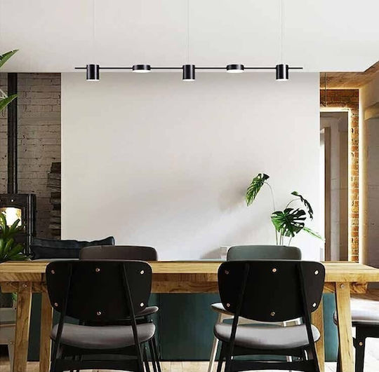 Eurolamp Hängelampe Schwarz Schiene 153x10x150cm.