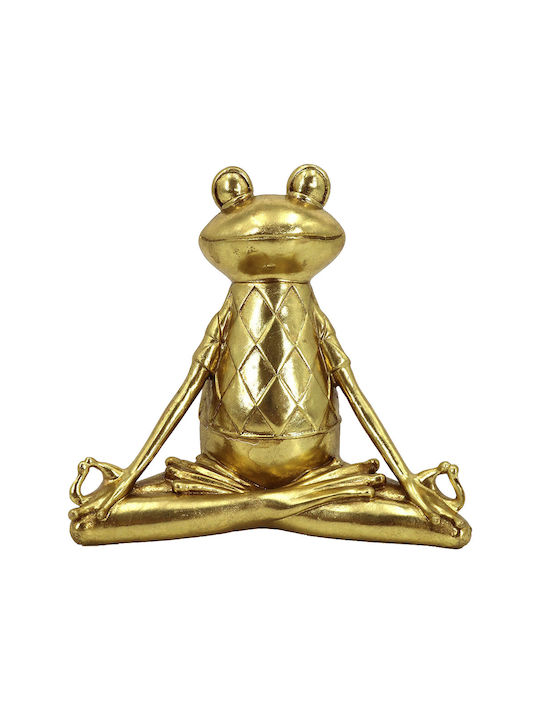 InTheBox Διακοσμητικός Βάτραχος Πολυρητίνης Yoga Χρυσός 20.5x11.8x19.7cm