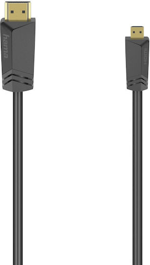 HAMA Cablu HDMI 1.4 High Speed 1080p 120Hz HDMI De Sex Masculin - Micro USB Masculin 1.5m Negru