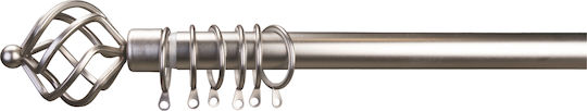 Kipper Extendable Metallic Curtain Pole Twist Single Ø25mm 120-210cm Satin Nickel Kipper Extendable Metallic Curtain Pole Twist Single Ø25mm 120-210cm Satin Nickel
