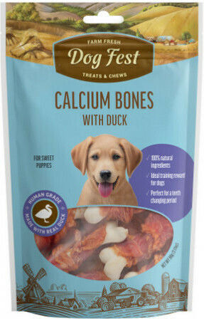 Dog Fest Bone Λιχουδιές για Κουτάβια με Πάπια 90gr