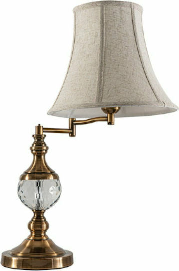 ARlight TLC 6838 Crystal Table Lamp for Socket E27 with Beige Shade and Base