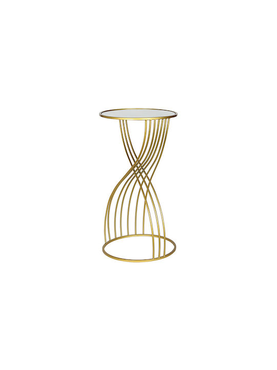 Round Glass Side Table Χρυσό L38xW38xH70cm