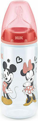 Nuk Plastikflasche First Choice Plus Mickey & Minnie Gegen Koliken mit Silikonsauger für 6-18 Monate Red 300ml 1Stück 10.741.034