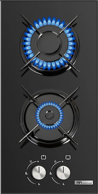 MultiHome MH-6141 Domino Autonomous Cooktop with Liquid Gas Burners 29x59cm