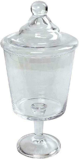 Espiel Φοντανιέρα Glas mit Deckel und Ständer 17x17x40cm Transparent