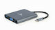 Cablexpert USB-C Docking Station με HDMI 4K PD Γκρι (A-CM-COMBO6-01)