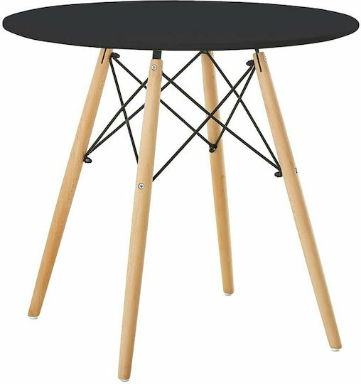 Raptor Round Kitchen Table Natural - Black
