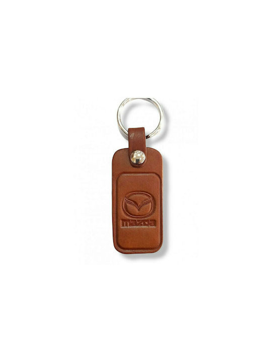 Keyring leather key ring brown MAZDA 6034-k