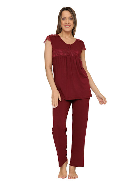 Damenpyjama Bordeaux (40040)