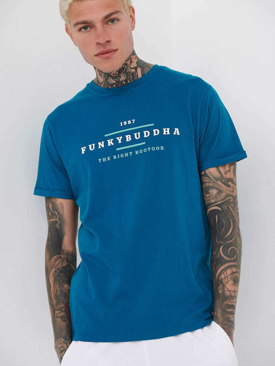 Funky Buddha Ανδρικό T-shirt Κοντομάνικο Deep Teal