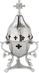 Vappas Tisch-Öllampe Metallisch Silver 22εκ. 9545N
