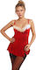 Siya Miting Christmas Nightie With Thong Red