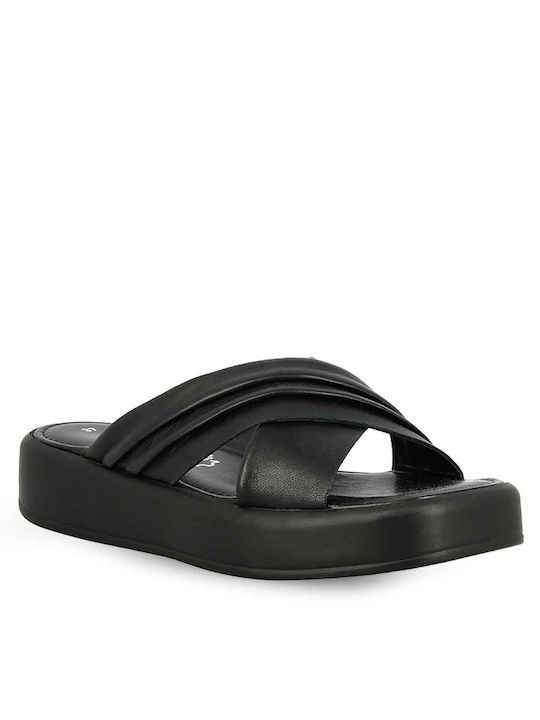 Marco Tozzi Leather Crossover Women's Sandals Black