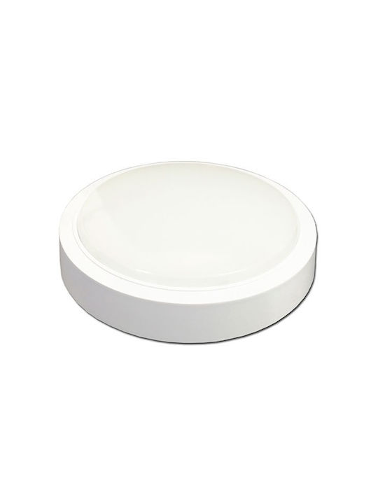 Optonica Μοντέρνα Πλαστική Πλαφονιέρα Οροφής με Ενσωματωμένο LED σε Λευκό χρώμα 25cm