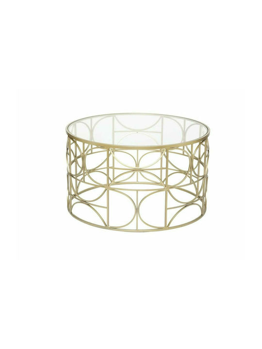 Round Glass Coffee Table Χρυσό L41xW41xH71cm