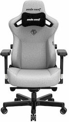 Anda Seat Kaiser 3 Large Fabric Gaming Chair with Adjustable Arms Ash Gray