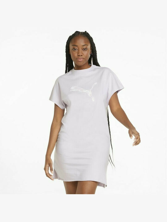 Puma Graphic Καλοκαιρινό Mini T-shirt Φόρεμα Λευκό