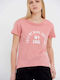 Funky Buddha Damen Sportlich T-shirt Rosa