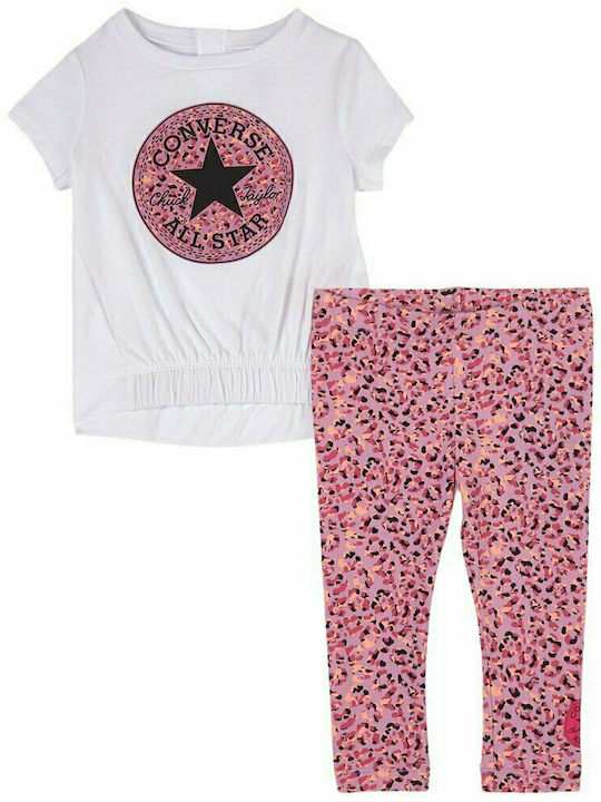 Converse Kids Set with Leggings Summer 2pcs White