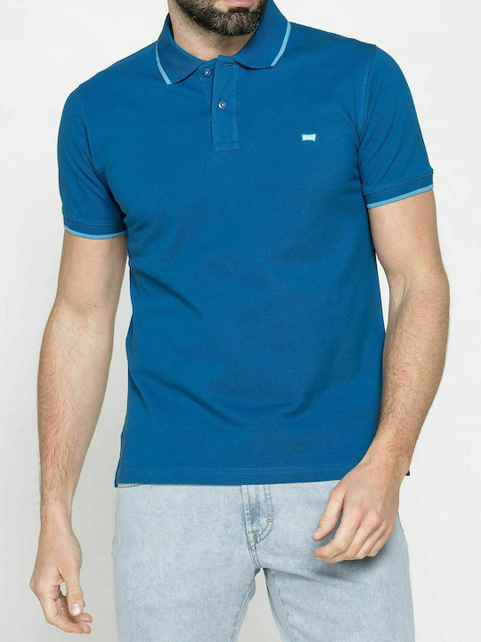 Carrera Jeans Bluza Bărbătească cu Mânecă Scurtă Polo Albastru marin