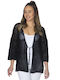 Cardigan with hole in the design -100% organic cotton-7022 Black